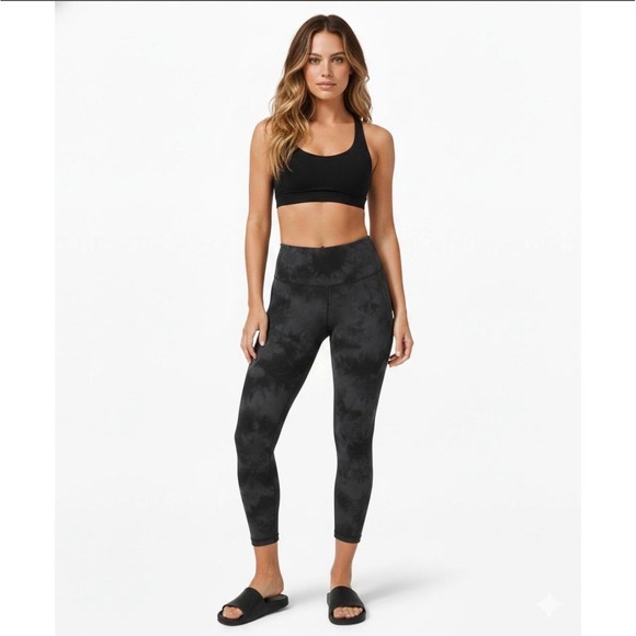 lululemon athletica Pants - Lululemon Align High-Rise Crop Legging Tie Dye Graphite Grey Size 18